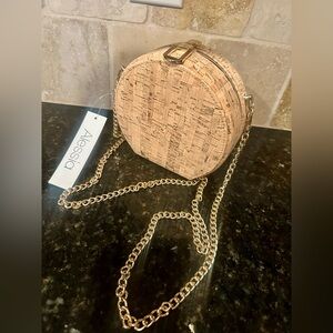 Alessia Cork Textured Mini Bag with Gold Chain